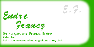 endre francz business card